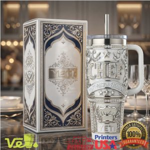 Luxury Chef Embossed White Gold Excellence Custom Tumbler