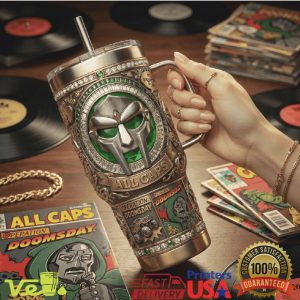 MF DOOM All Caps Operation Doomsday Inspired 40oz Insulated Travel Tumbler