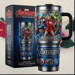 Marvel Avengers Heroes Assembled 3D Stainless Steel Travel Tumbler