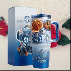 Marvel Fantastic Four Heroes 3D Sculpted Stainless Steel Tumbler