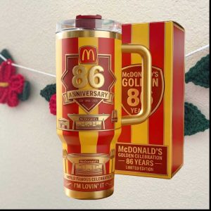 McDonald's 86th Anniversary Golden Celebration Limited Edition Striped Tumbler