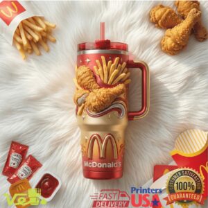 McDonald's Golden Arches French Fries and Fried Chicken 3D Foodies Gift Stainless Steel Insulated Tumbler