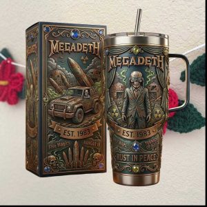 Megadeth “Rust In Peace” Est. 1983 Heavy Metal Anniversary Tumbler