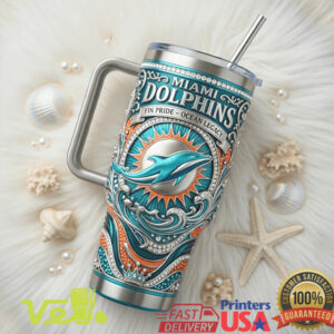 Miami Dolphins Fin Pride Ocean Legacy NFL Football Sports Tumbler