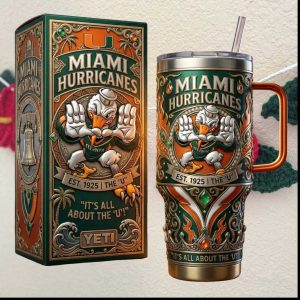 Miami Hurricanes “The U” Sebastian the Ibis Vintage Style Tumbler