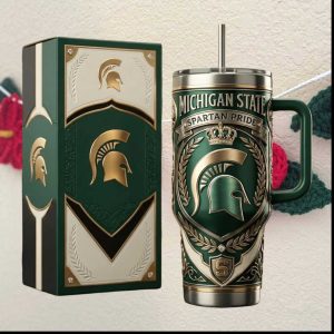 Michigan State Spartan Pride Commemorative 40oz Insulated Tumbler Green & Gold