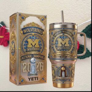 Michigan Wolverines 2026 NCAA National Champions Men's Basketball Commemorative Stainless Steel Insulated Tumbler