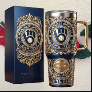 Milwaukee Brewers Brew Crew National League Baseball Luxury Yeti Style Collector Tumbler