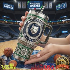 Minnesota Timberwolves Raised By Wolves NBA Basketball Team Emerald Jewel Fan Apparel Tumbler