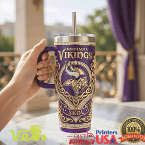 Minnesota Vikings Norse Legacy Edition Skol Purple Gold Collector 40oz Insulated Tumbler