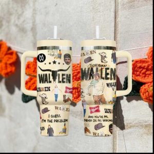 Morgan Wallen Country Music Collage Inspired 40oz Tumbler with Handle