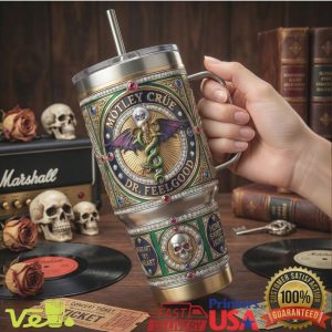 Motley Crue Dr. Feelgood 40oz Tumbler Rock Band Gothic Skull Tumbler