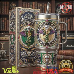 Motley Crue Dr. Feelgood 40oz Tumbler Rock Band Gothic Skull Tumbler