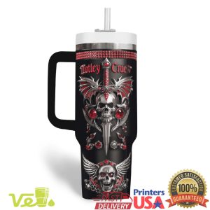 Motley Crue Rock Band Gothic Skull Dagger 40oz Insulated Mug