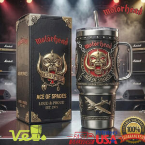 Motörhead Ace of Spades Loud and Proud Est 1975 Heavy Metal Rock Tumbler