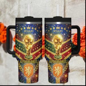Netherlands Dutch Lion Galaxy Sparkle World Cup Trophy Tumbler Wrap