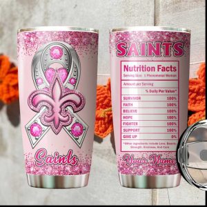 New Orleans Saints Breast Cancer Awareness Pink Jewel Tumbler