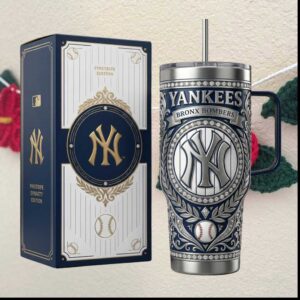 New York Yankees Bronx Bombers Pinstripe Dynasty Edition 40oz Fan Gift Tumbler