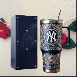 New York Yankees Established 1903 MLB Navy Blue Diamond Filigree Tumbler
