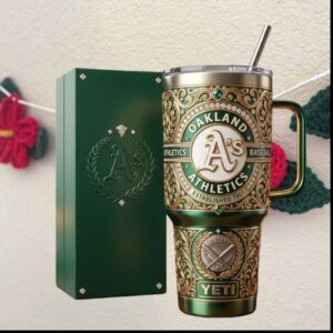 Oakland Athletics Established 1901 MLB Emerald Green Gold Heritage Collection Tumbler