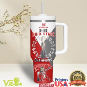 Ohio State Buckeyes 2025 National Championship Football Fan Gifts Brutus Buckeye Stainless Steel Insulated Tumbler