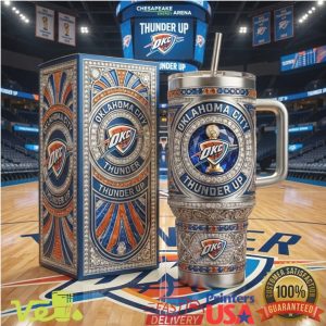 Oklahoma City Thunder NBA Basketball Crystal Jeweled Logo 40oz Tumbler