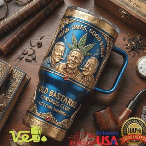 Old Bastards Cannabis Club High Times Good Vibes Retro Marijuana Humor Men Tumbler