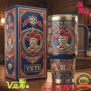 Ole Miss Rebels SEC Rebel Spirit 40oz Yeti Style Tumbler Collegiate Pride Gift