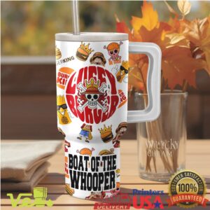 One Piece Luffy Pirate King Burger King Anime Mashup Foodies Gift Stainless Steel Insulated Tumbler