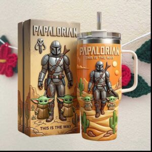 Papalorian This Is The Way Mandalorian Dad Father's Day Gift Tumbler