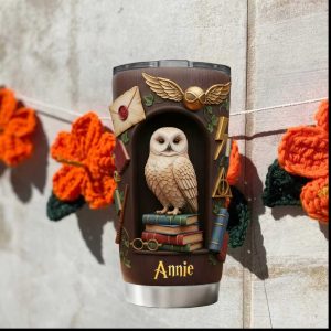 Personalized Annie Wizarding World Hedwig Owl & Magic Books Tumbler