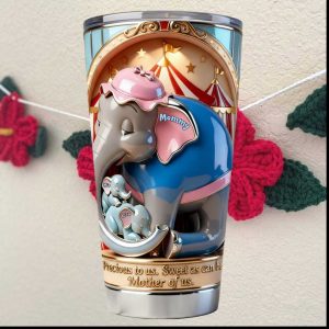 Personalized Dumbo Elephant Mother of Us Circus 3D Tumbler