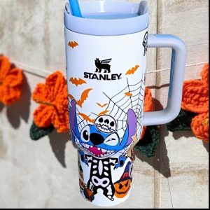 Personalized Halloween Stitch Skeleton Spooky Season Insulated Tumbler