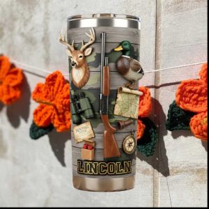 Personalized Hunting & Wildlife Camo Tumbler Deer, Duck, and Rifle Design