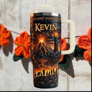 Personalized Lord of the Rings Mount Doom Mordor 40oz Tumbler with Handle