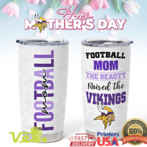 Personalized Minnesota Football Mom Tumbler Mother's Day Gift Vikings Fan