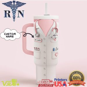 Personalized Nurse Doctor Pink Scrubs Medical Professional 40oz Tumbler
