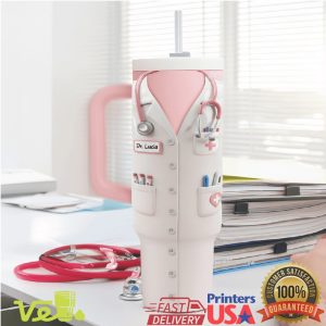 Personalized Nurse Doctor Pink Scrubs Medical Professional 40oz Tumbler