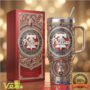 Philadelphia Phillies Luxury Ruby Edition 40oz Tumbler Ring The Bell Series
