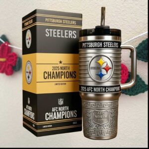 Pittsburgh Steelers 2025 AFC North Champions Limited Edition Football Fan Tumbler