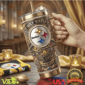Pittsburgh Steelers Holy Water Steel Curtain Luxury Gold Edition 40oz Tumbler