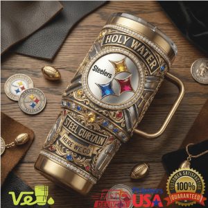 Pittsburgh Steelers Holy Water Steel Curtain Luxury Gold Edition 40oz Tumbler