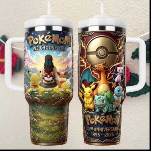 PokeMom We Choose You 30th Anniversary 1996 2026 Mother's Day Gamer Gift Tumbler