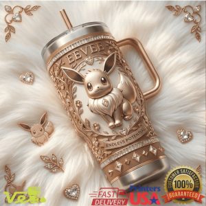 Pokemon Eevee Endless Potential Rose Gold Vintage Style Anime Fans Gift Men Women Tumbler
