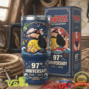 Popeye the Sailor Man 97th Anniversary Nautical 40oz Tumbler
