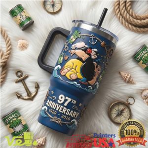 Popeye the Sailor Man 97th Anniversary Nautical 40oz Tumbler