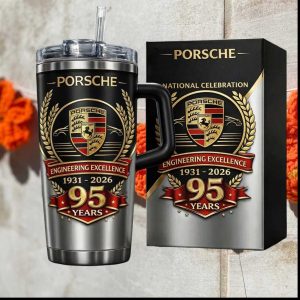 Porsche Engineering Excellence 95 Years 1931 2026 Celebration Tumbler