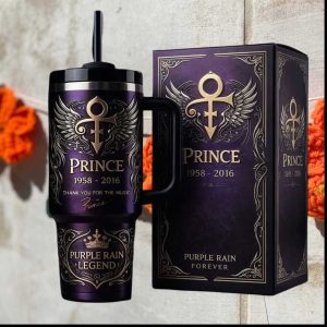 Prince Purple Rain Legend 1958 2016 Memorial Tribute Insulated Tumbler with Box