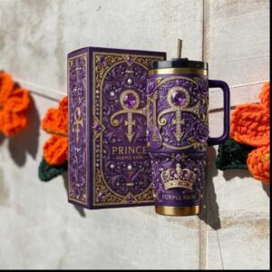 Prince Purple Rain Symbol Gold Filigree Royal Vintage Gift For Women Stainless Steel Insulated Tumbler