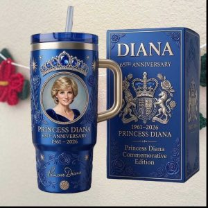 Princess Diana 65th Anniversary Commemorative Royal Blue Tumbler